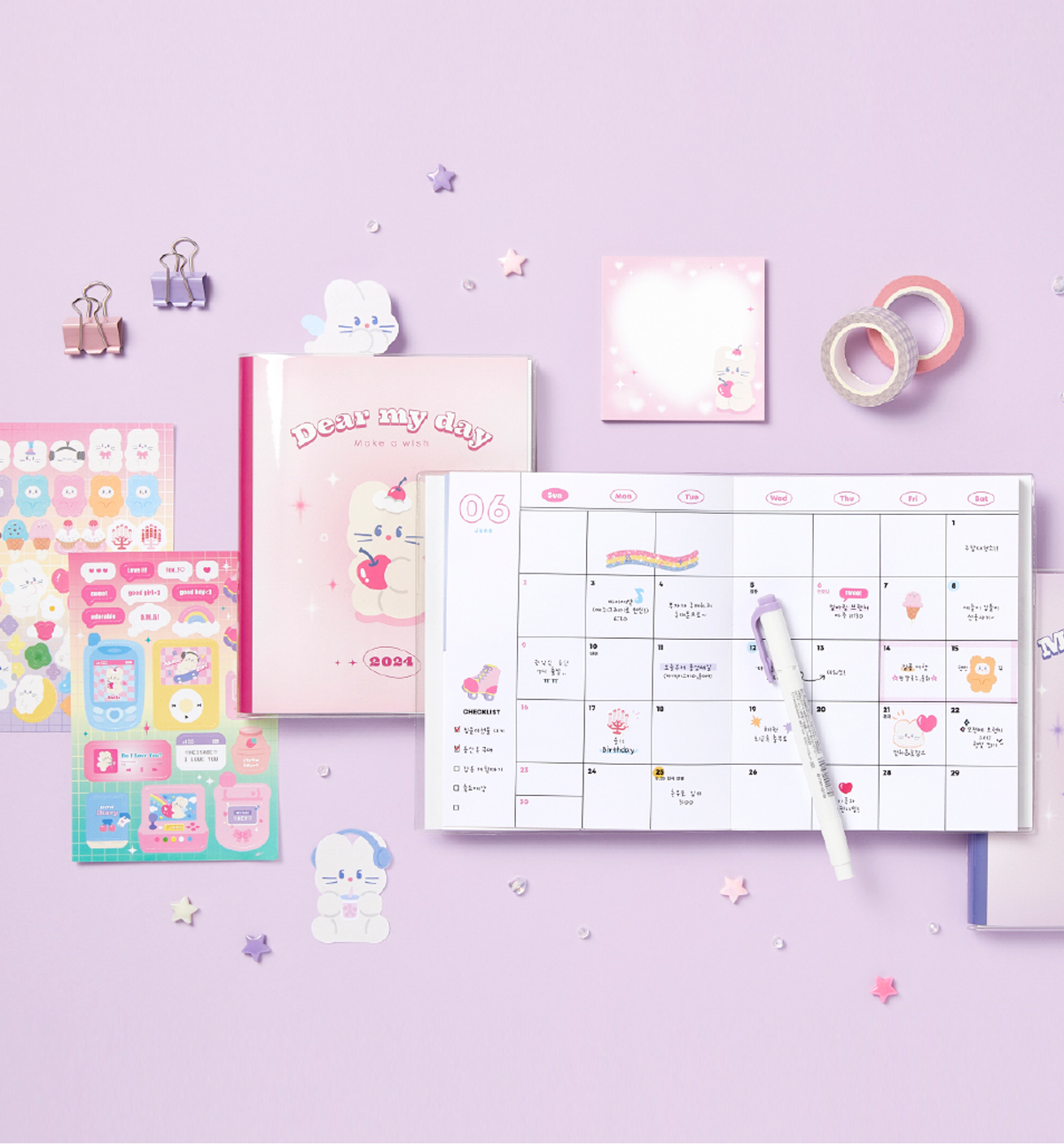 2024 Dear My Diary Weekly Planner [Pink]