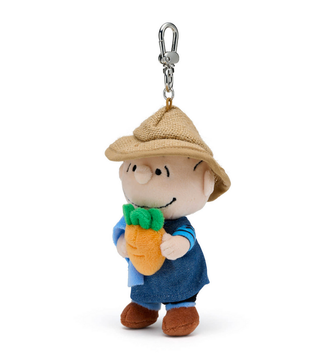 Peanuts Snoopy Linus Carrot Farmer Plush Keyring