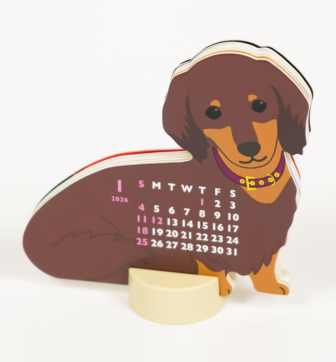 [JAPAN] 2026 Animal Die Cut Desk Calendar [Dachshund]