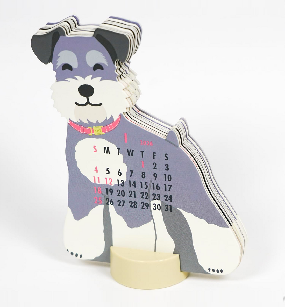 [JAPAN] 2026 Animal Die Cut Desk Calendar [Schnauzer]