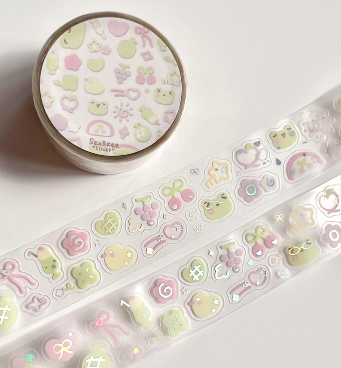 Melon Pink Kiss Cut Washi Tape