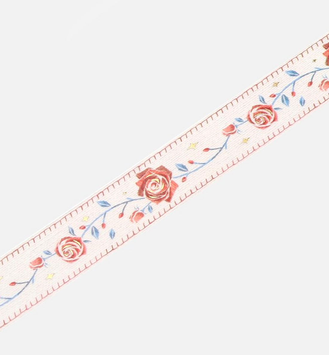 Embroidered Ribbon Rose Washi Tape [Foil Stamping]