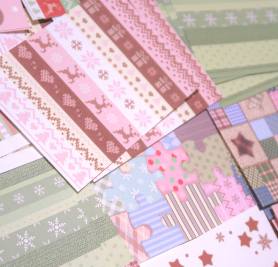 Holiday Yarn Pattern Paper Sticker Set