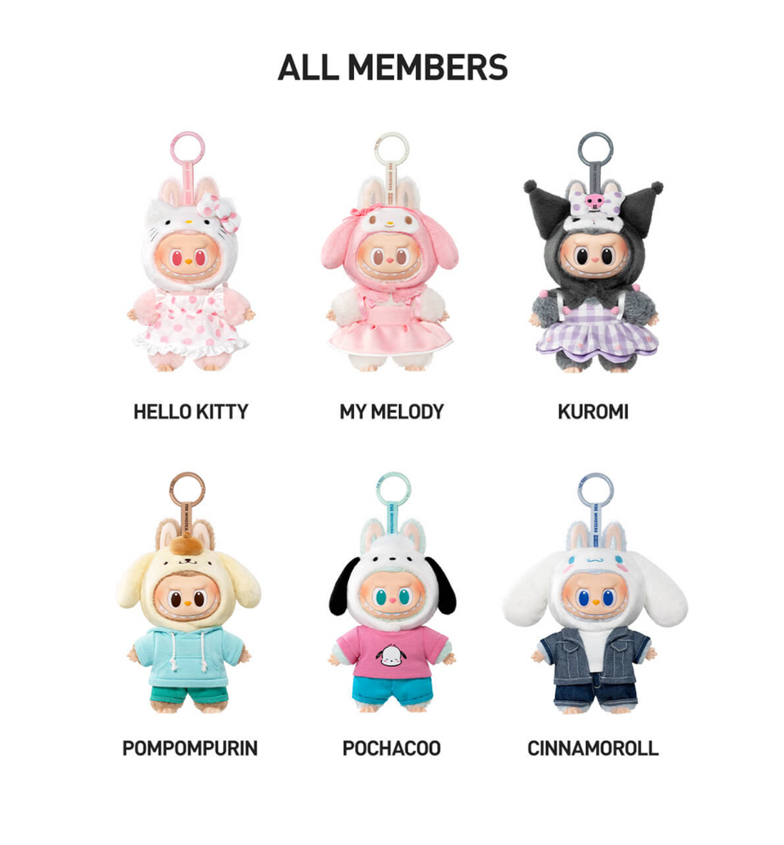 Labubu The Monsters × Sanrio Character Series Plush Keyring [Limited Edition]