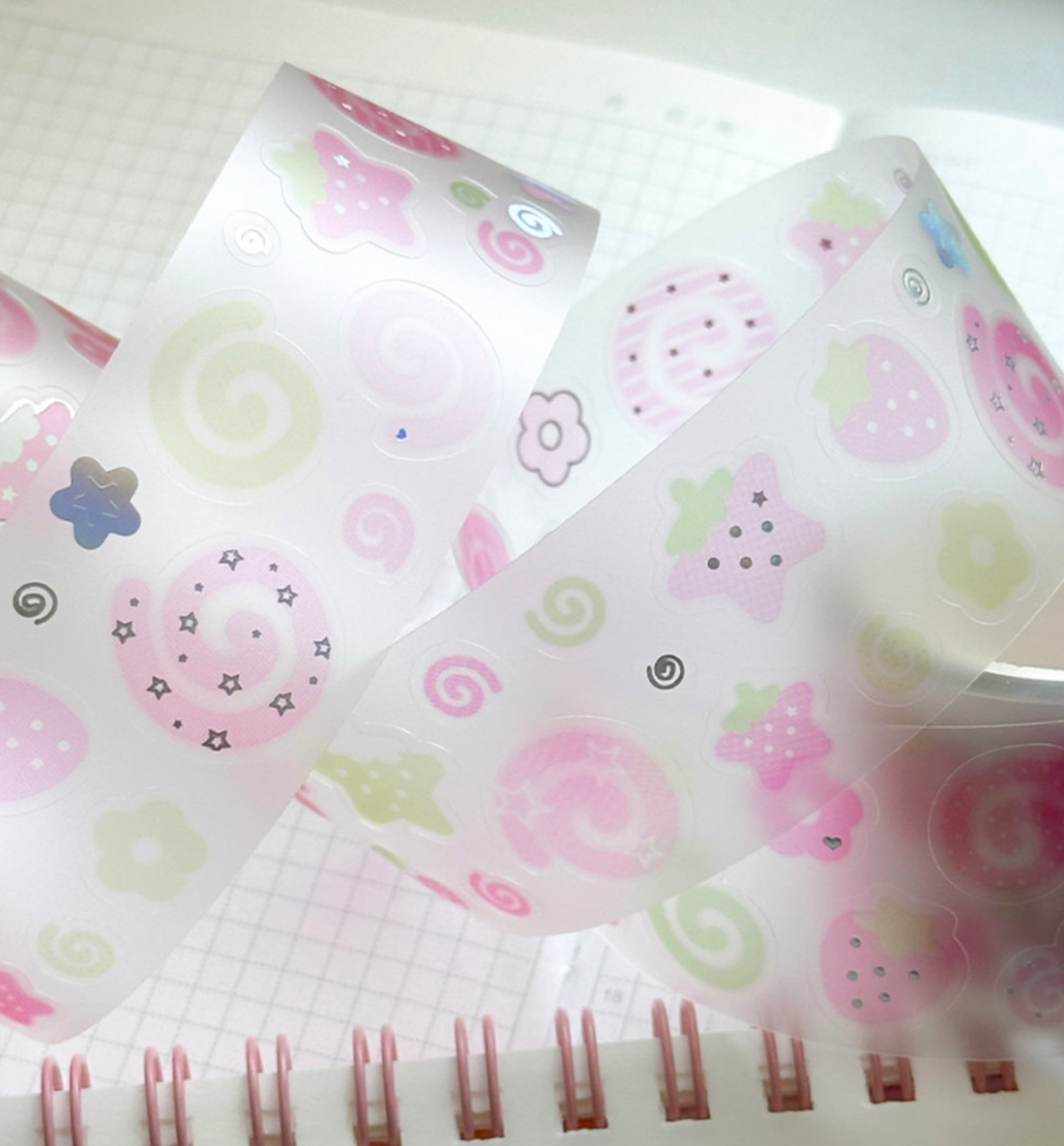 Star Strawberry Kiss Cut Washi Tape