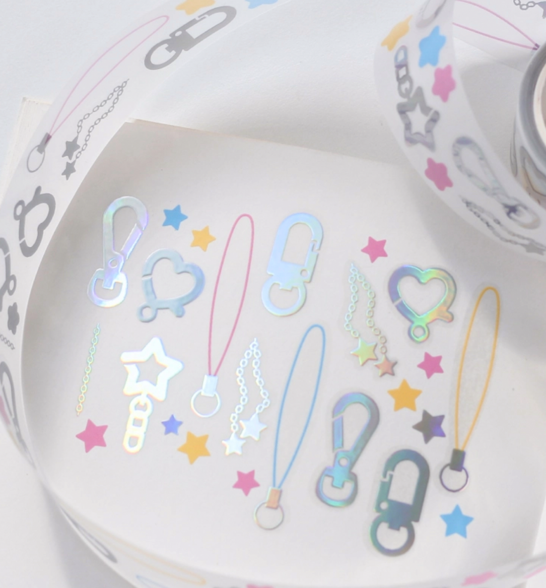 Keyring Buckle Kiss Cut Washi Tape