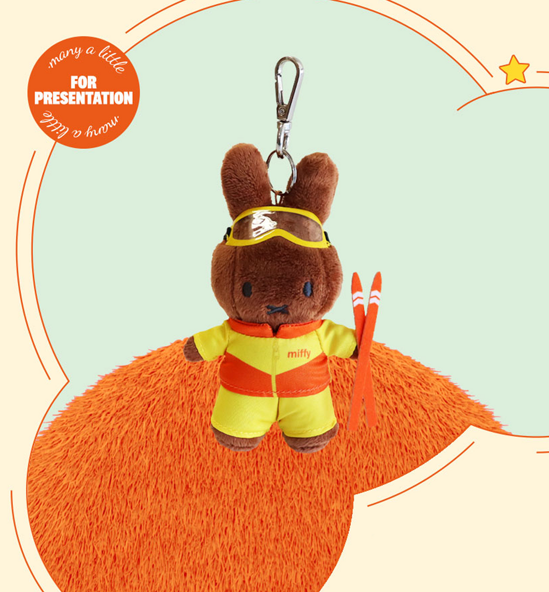 Miffy Winter Sports Small Keyring [Melanie - Ski Jump]