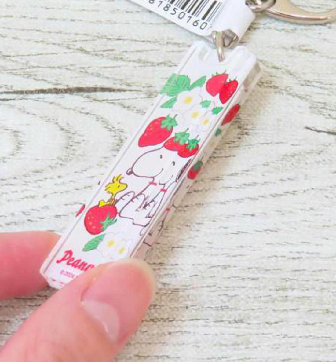 [JAPAN] Peanuts Acrylic Stick Keychain [Strawberry Flower]