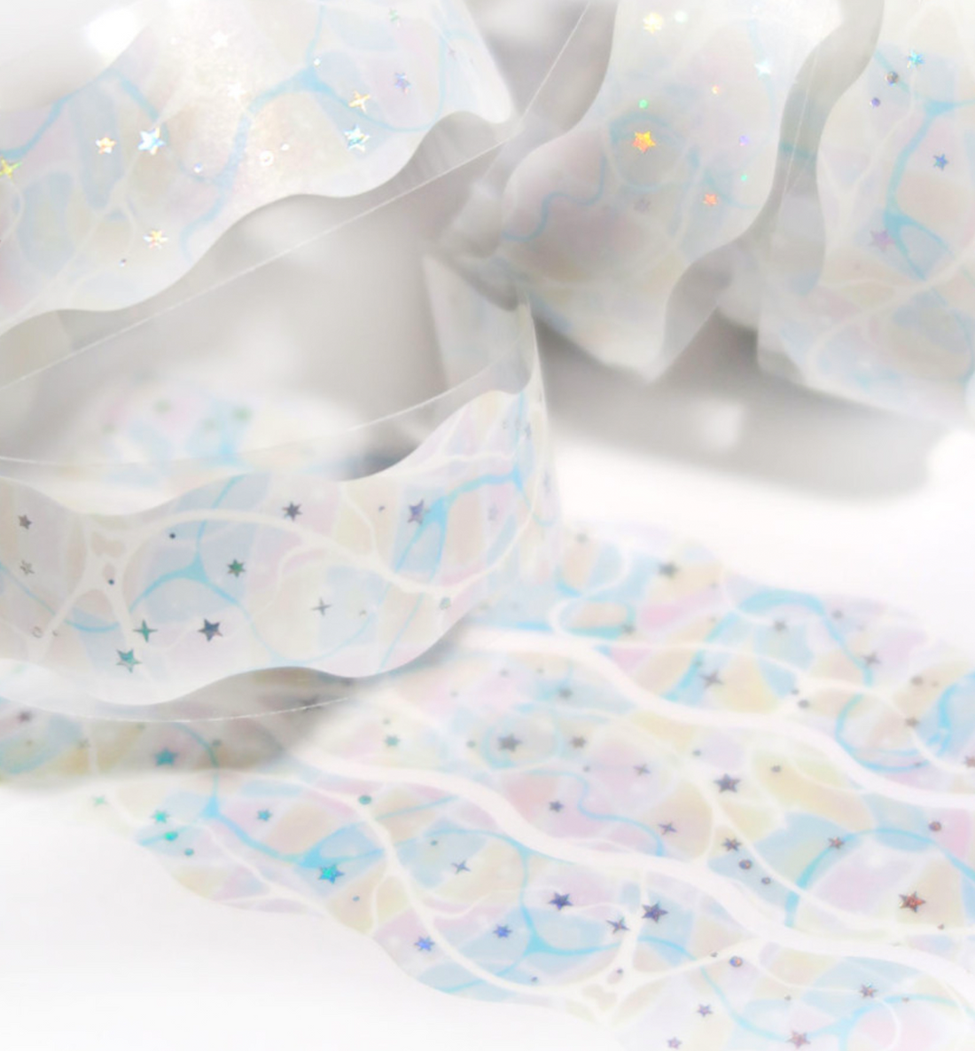Wavy Pool Hologram Die-Cut Washi Tape