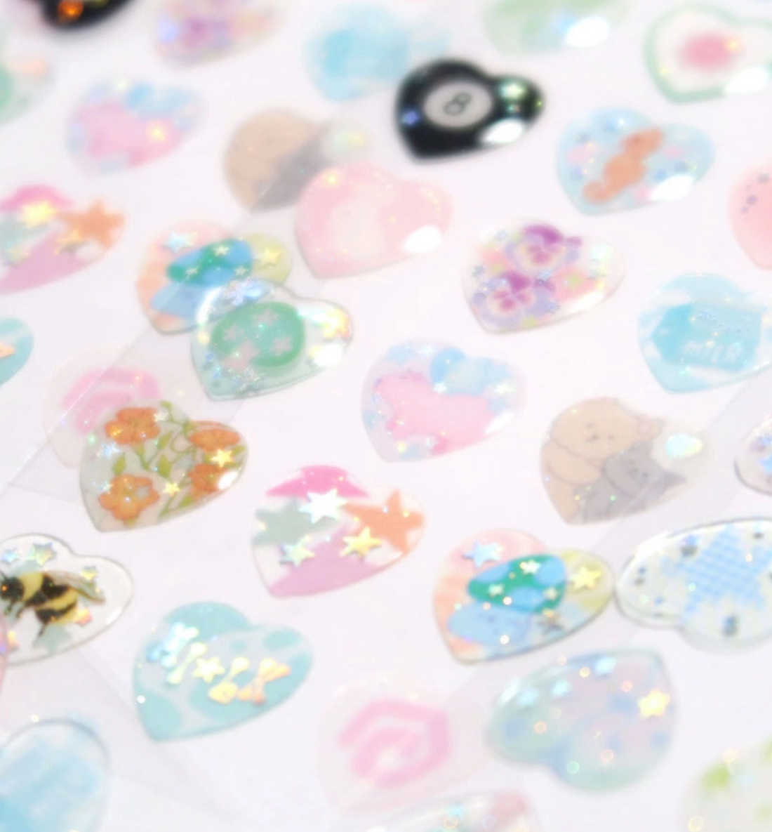 Pattern Hearts 2024 Epoxy Seal Sticker