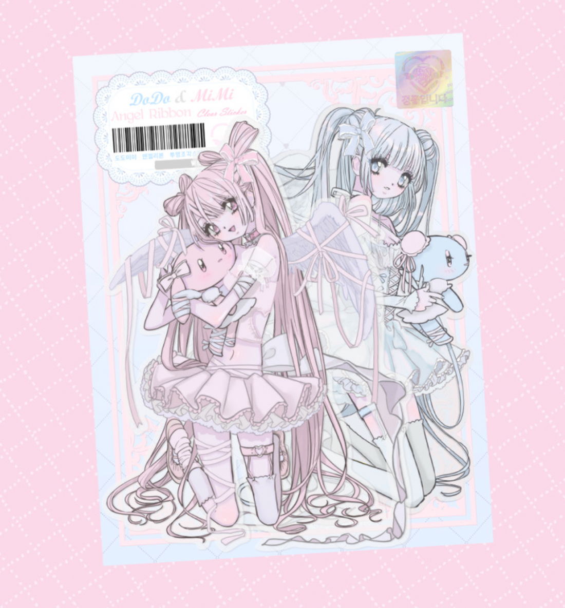 Domi World Dodo & Mimi Angel Ribbon Clear Sticker Set