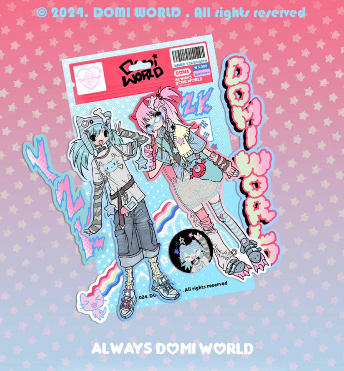 Domi World Y2K Sticker Set [6 Stickers]