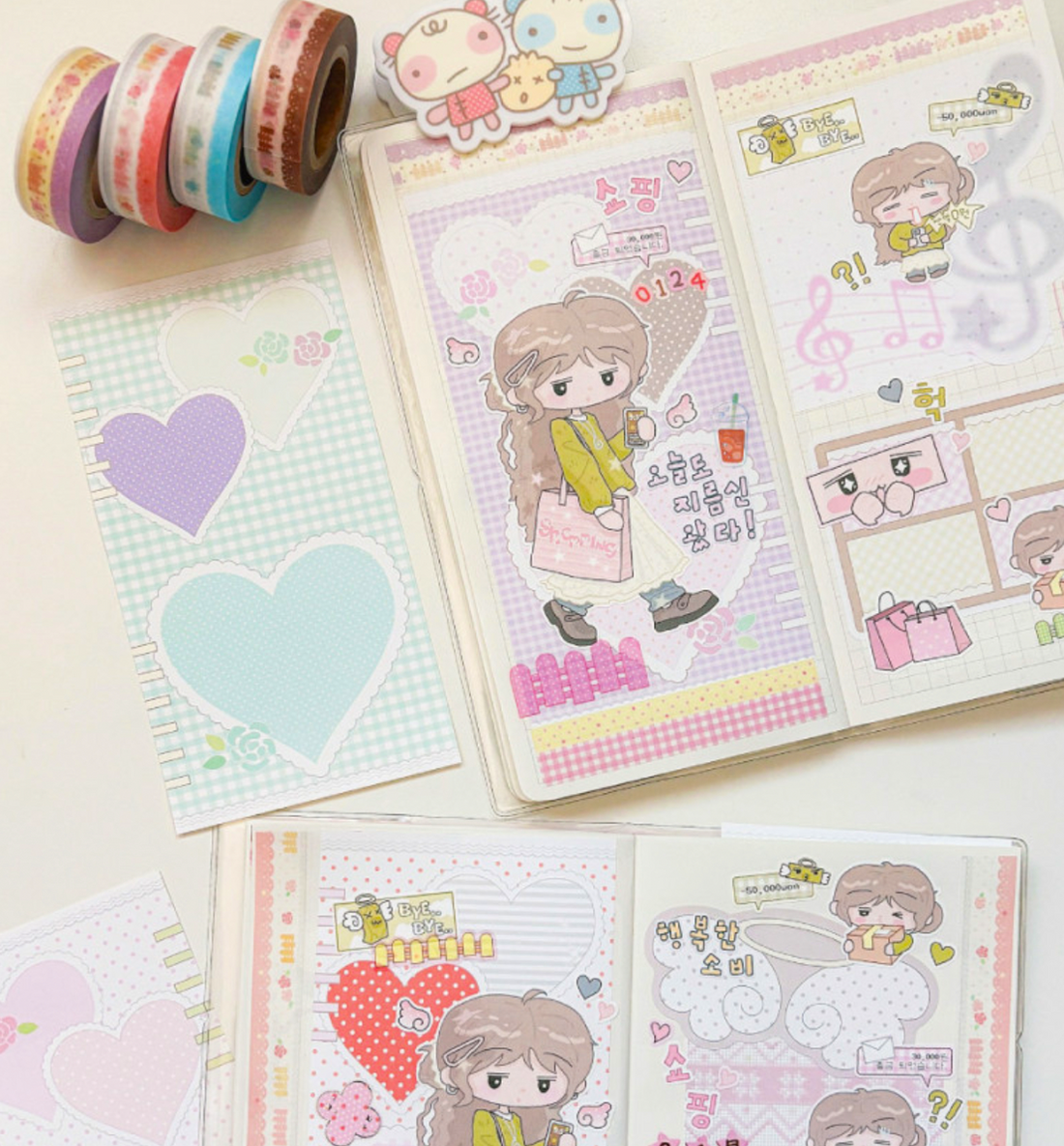 Heart Rose Sticker Paper Pack