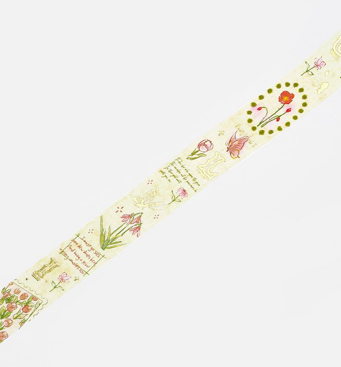 Garden Romance Yellow Washi Tape [Foil Stamping]