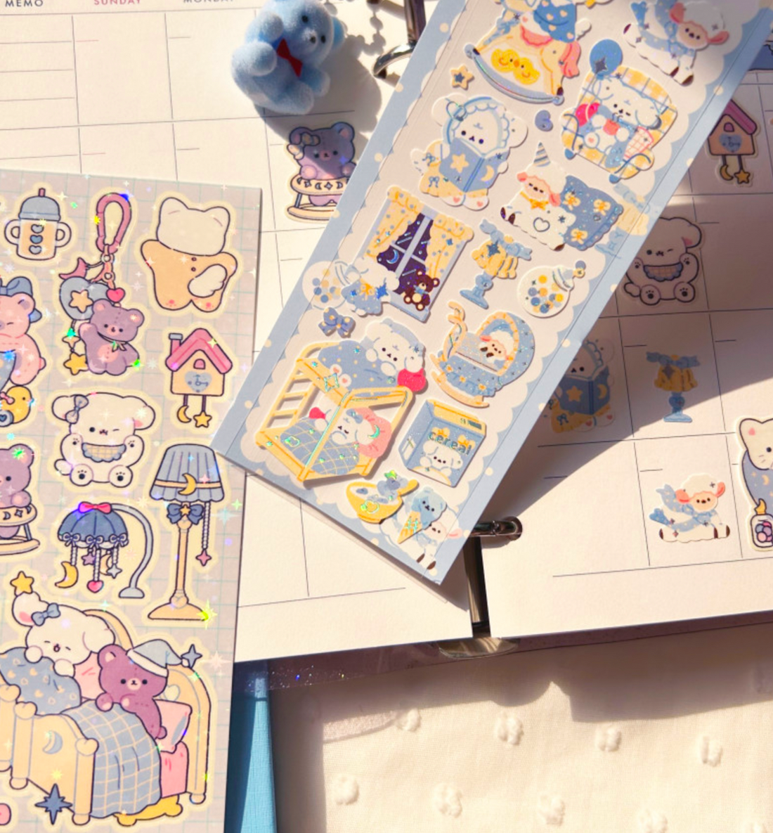 Sleepy Doggy & Baby Sheep Seal Sticker