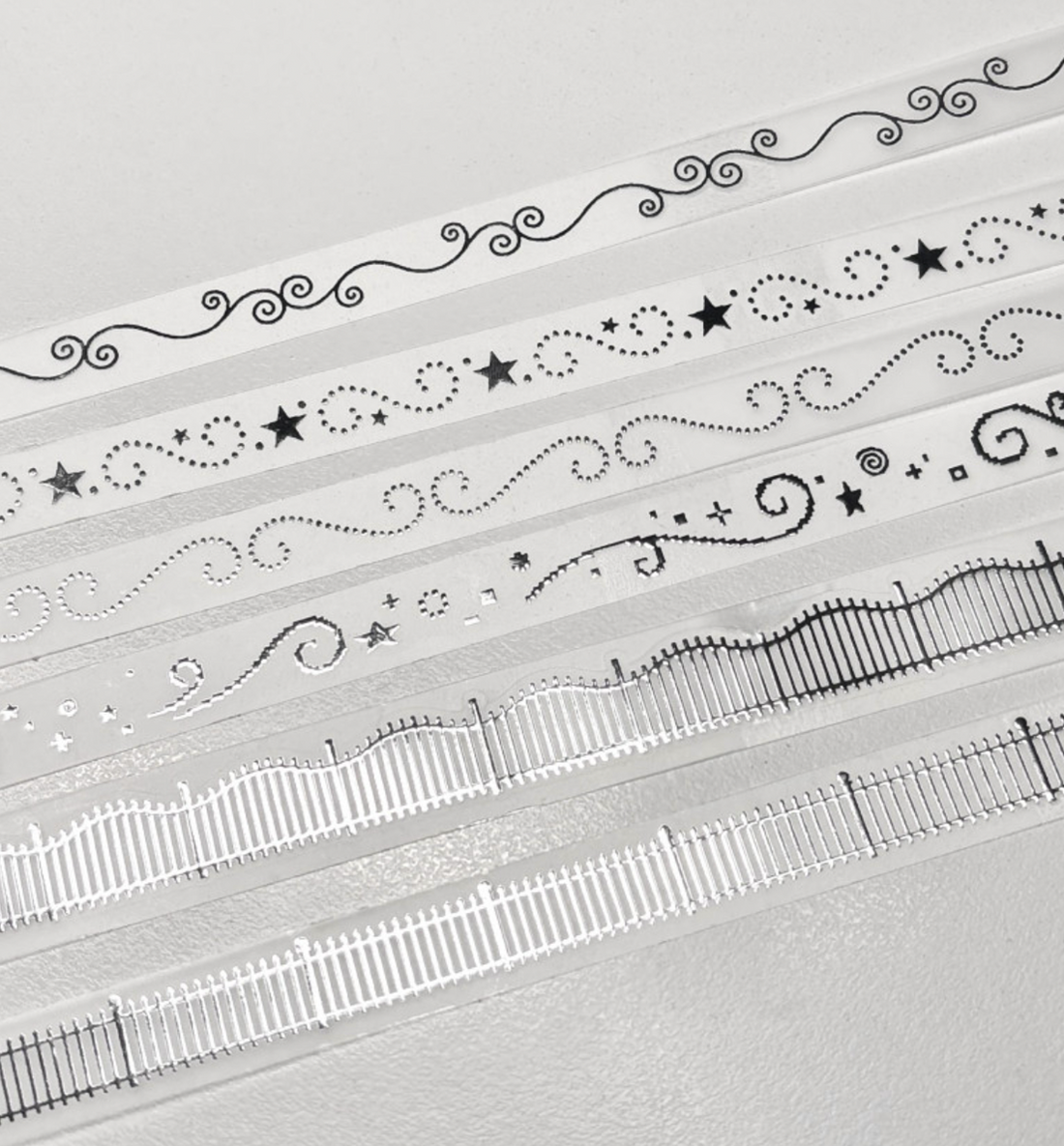3D Silver Foil Wave Kiss Cut Washi Tape