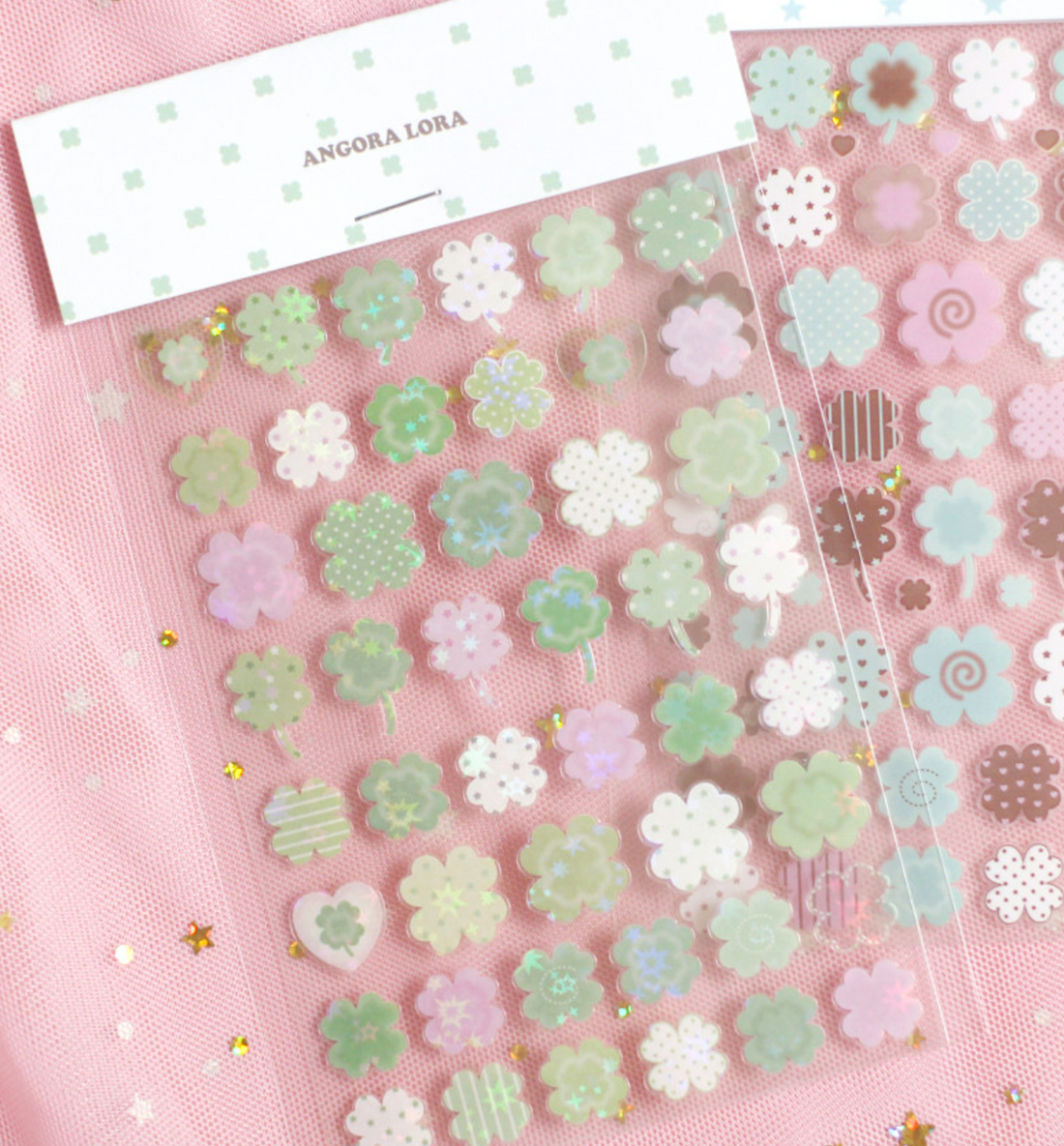 Transparent Four-Leaf Clover Seal Sticker