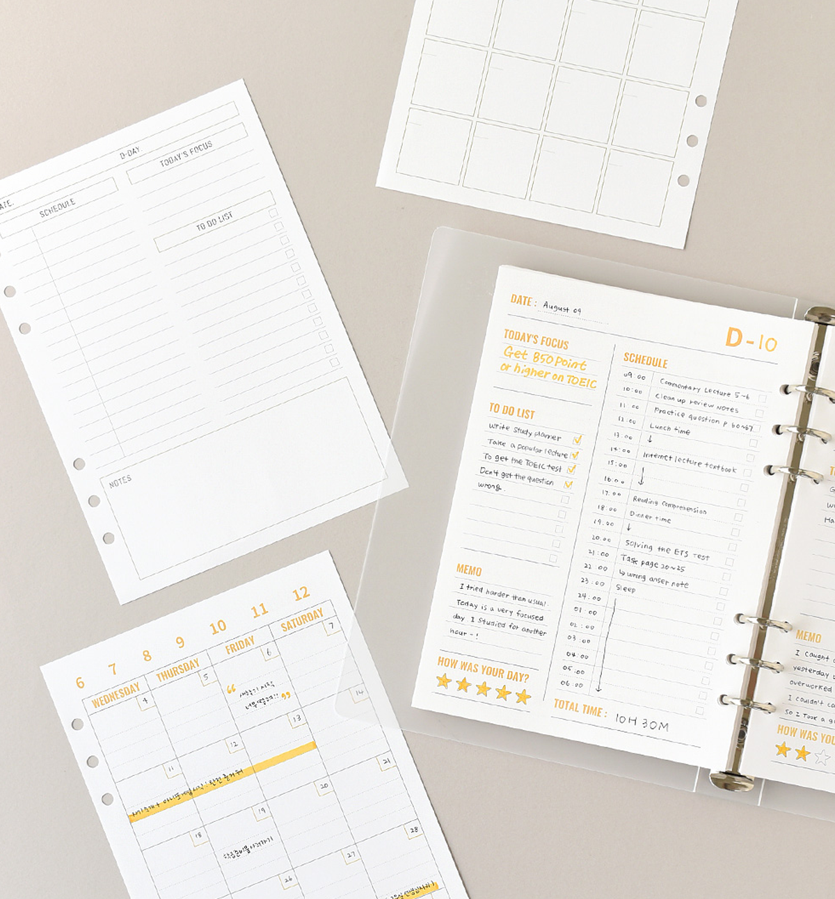 A5 Study Planner Refill - 25 Sheets