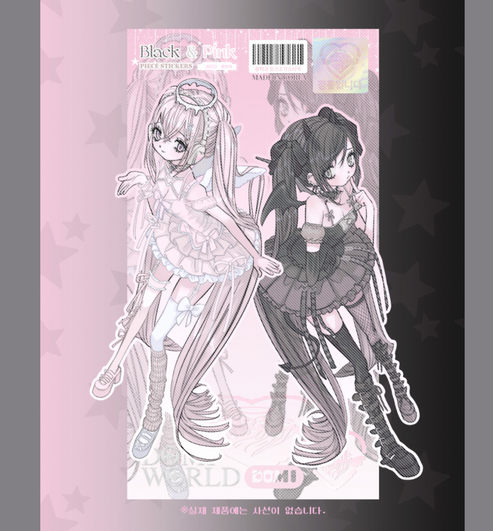 Domi World Black & Pink Sticker Set