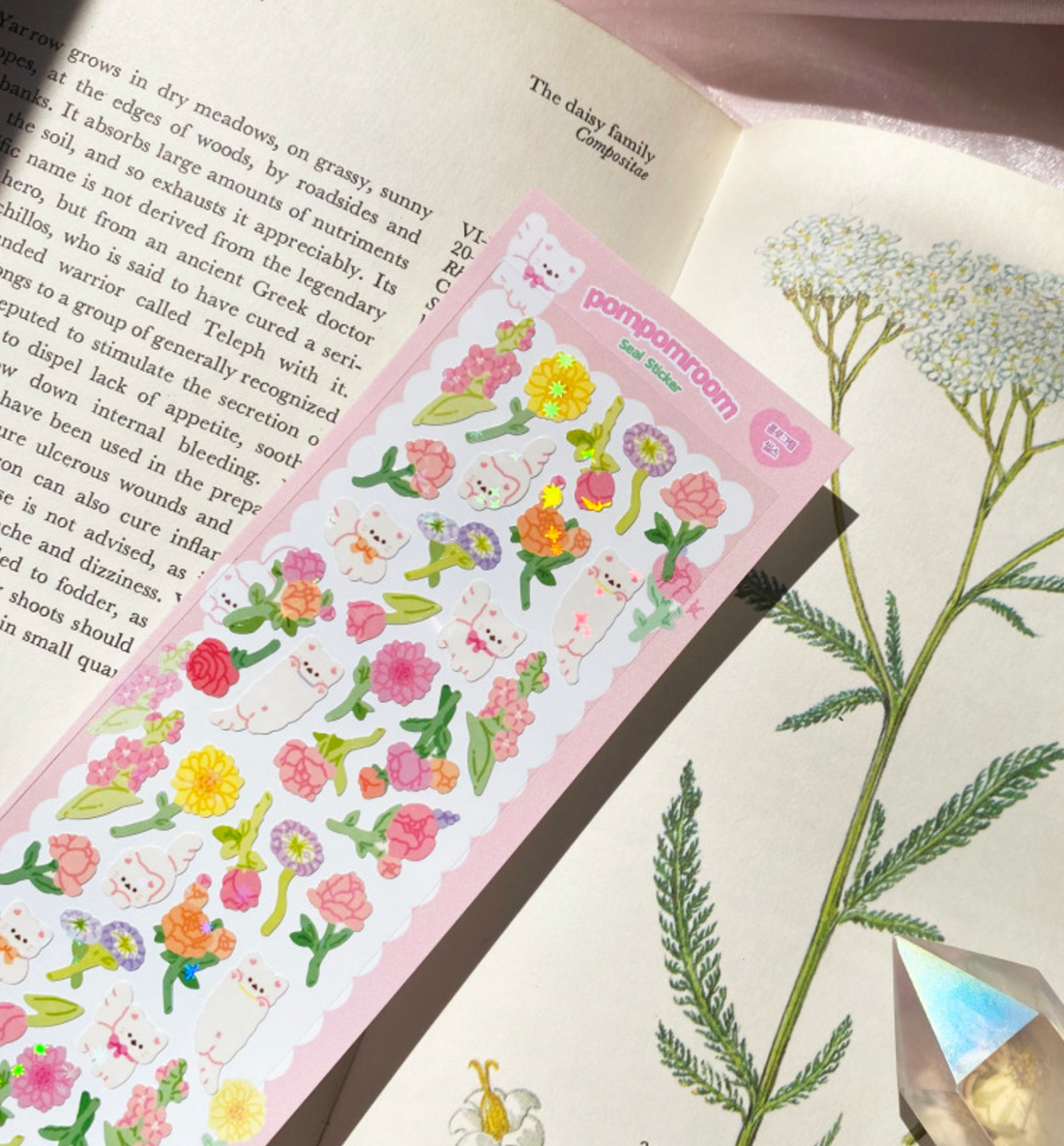 Kitty’s Spring Flowers Hologram Seal Sticker