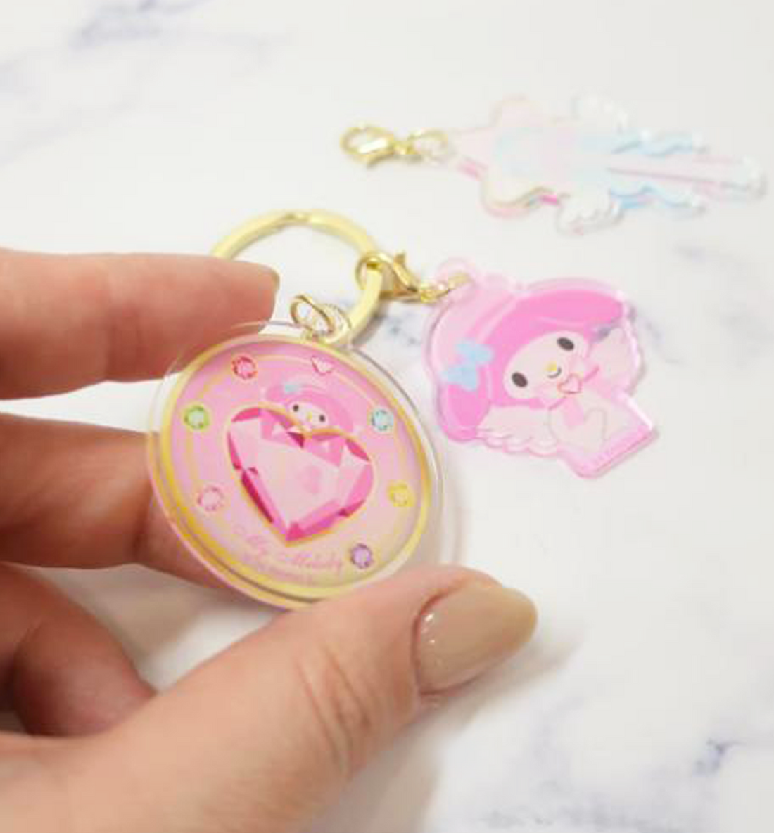 [JAPAN] Sanrio Magical Jewelry Keyring 3 Charms [My Melody]