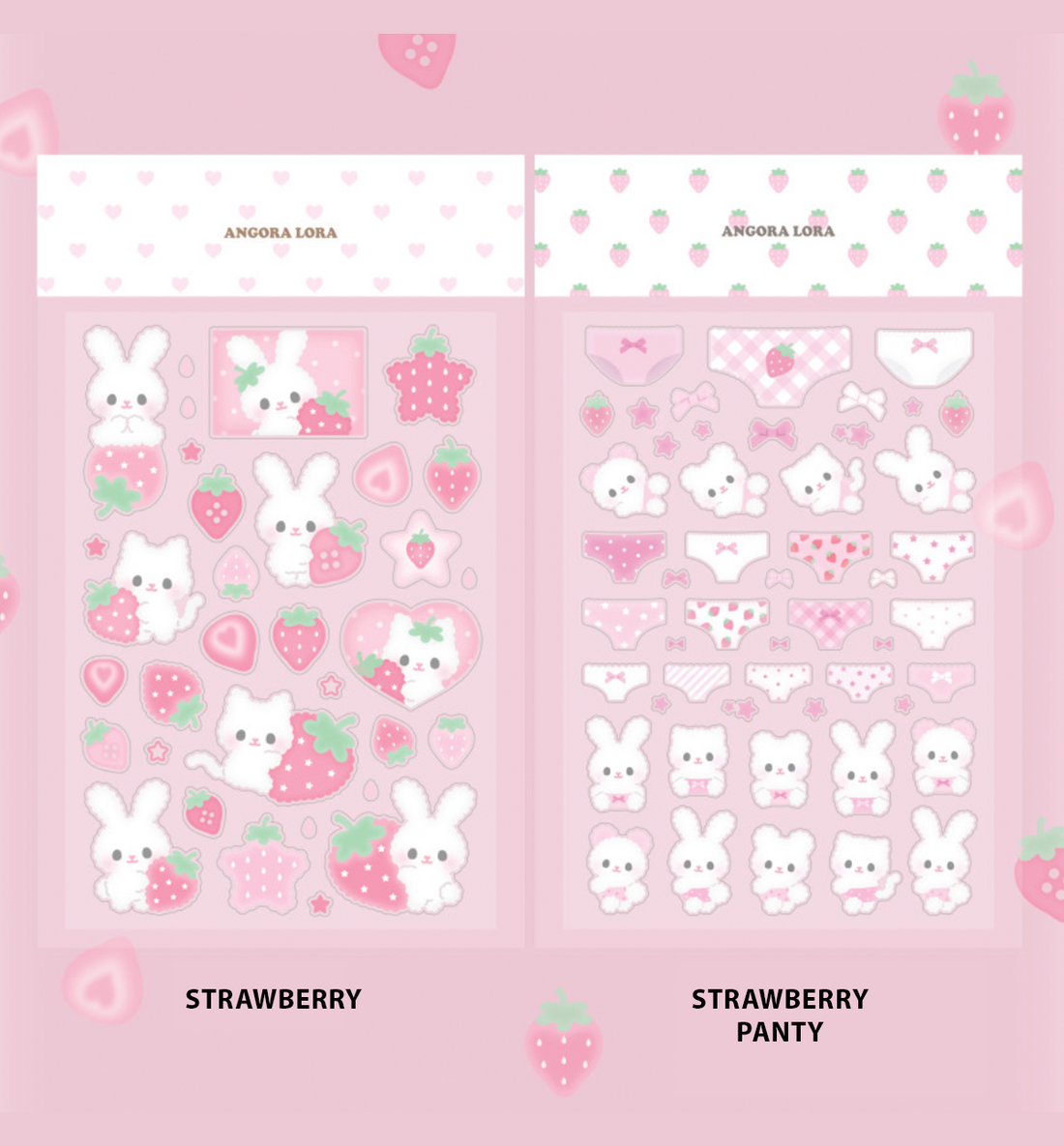 Strawberry & Strawberry Panties Transparent Seal Sticker