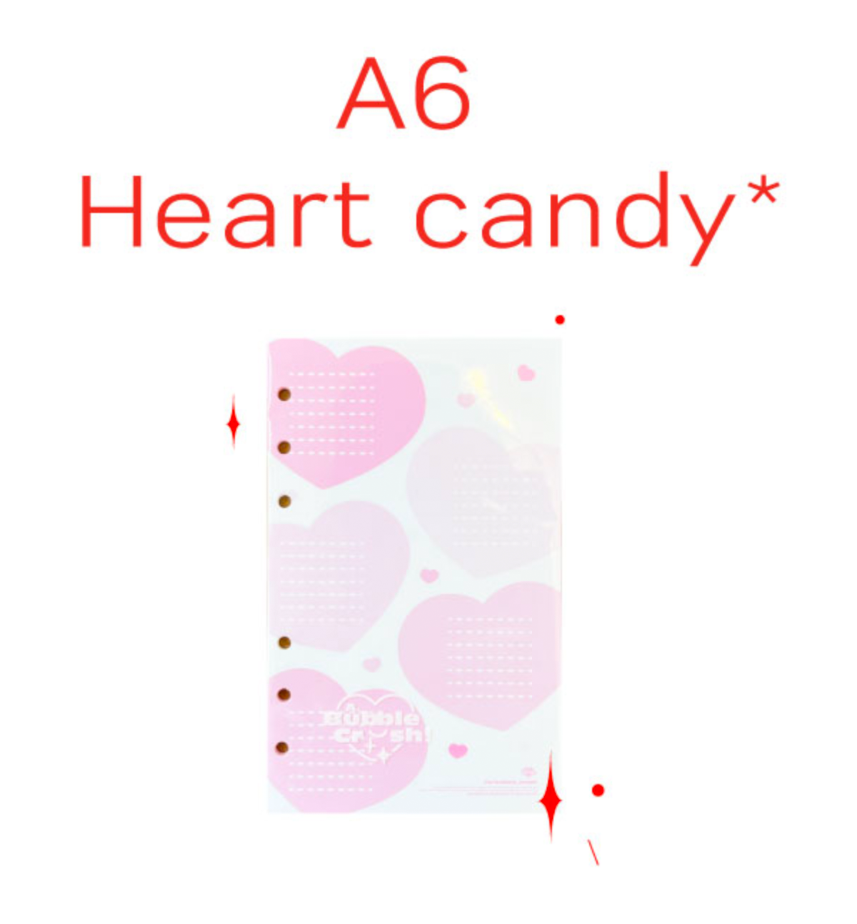 A6 Heart Candy Paper Refill