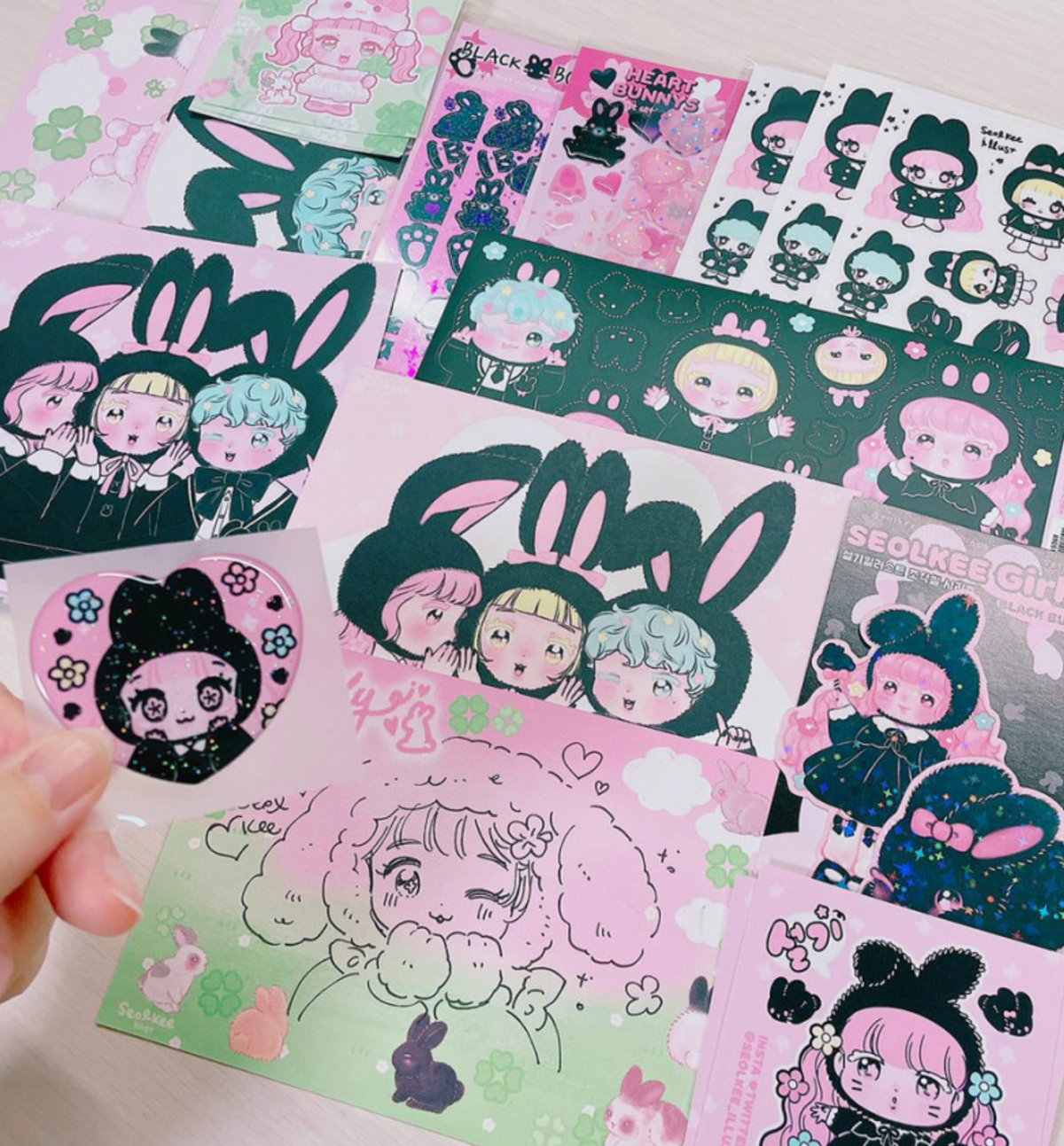 Dark Rabbit Stickers Black Bunny Sticker Pack