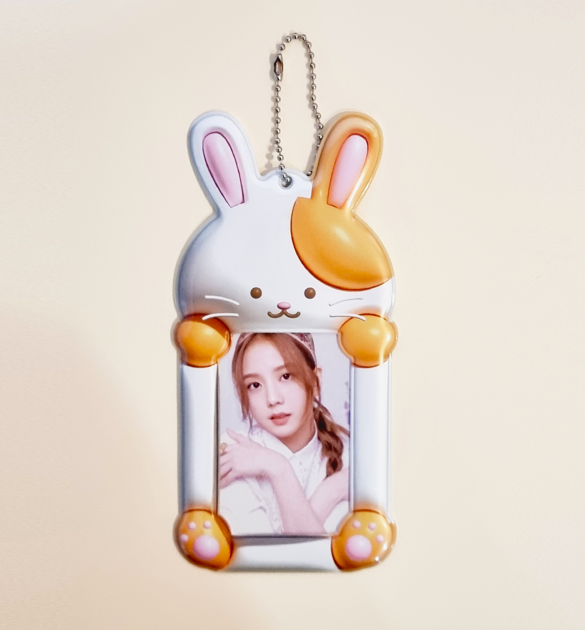 White & Orange Rabbit Photocard Holder