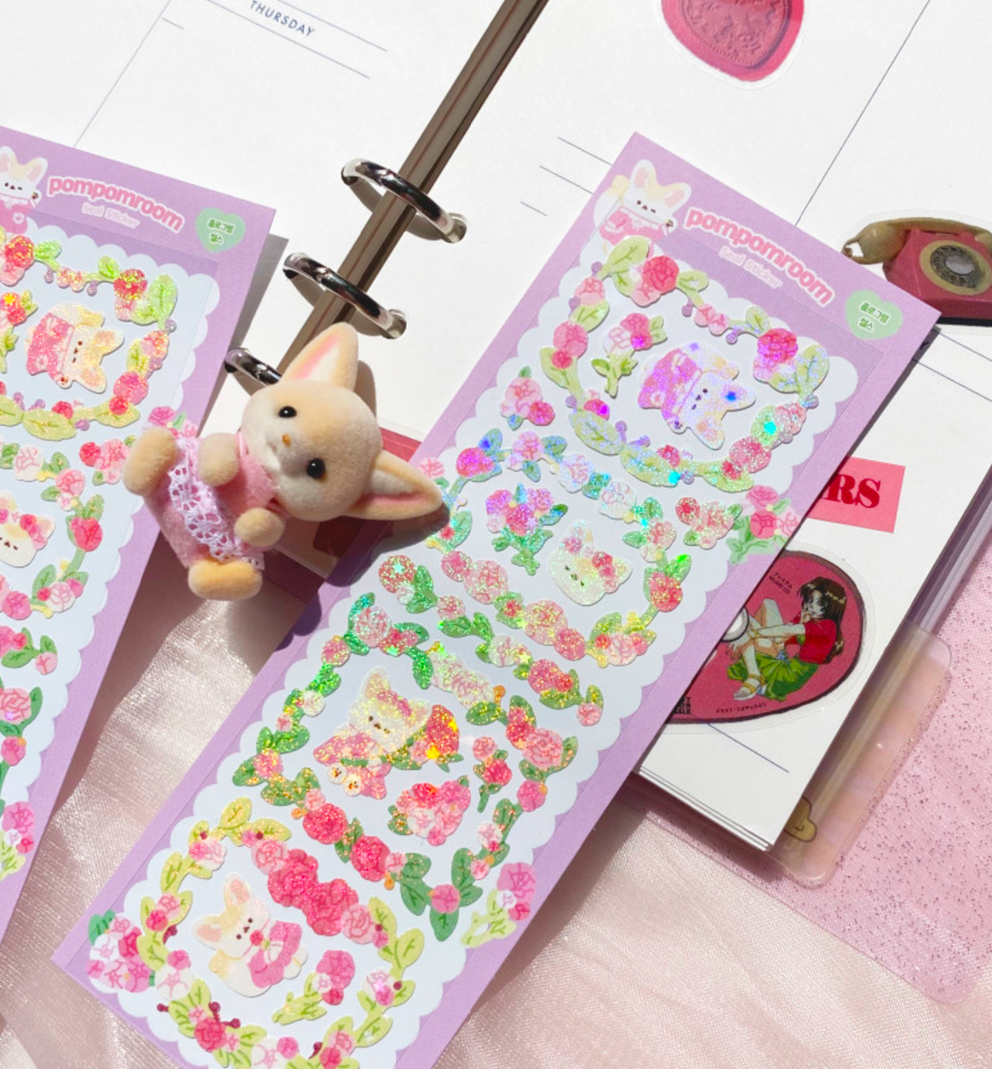 Rose Frame Hologram Seal Sticker
