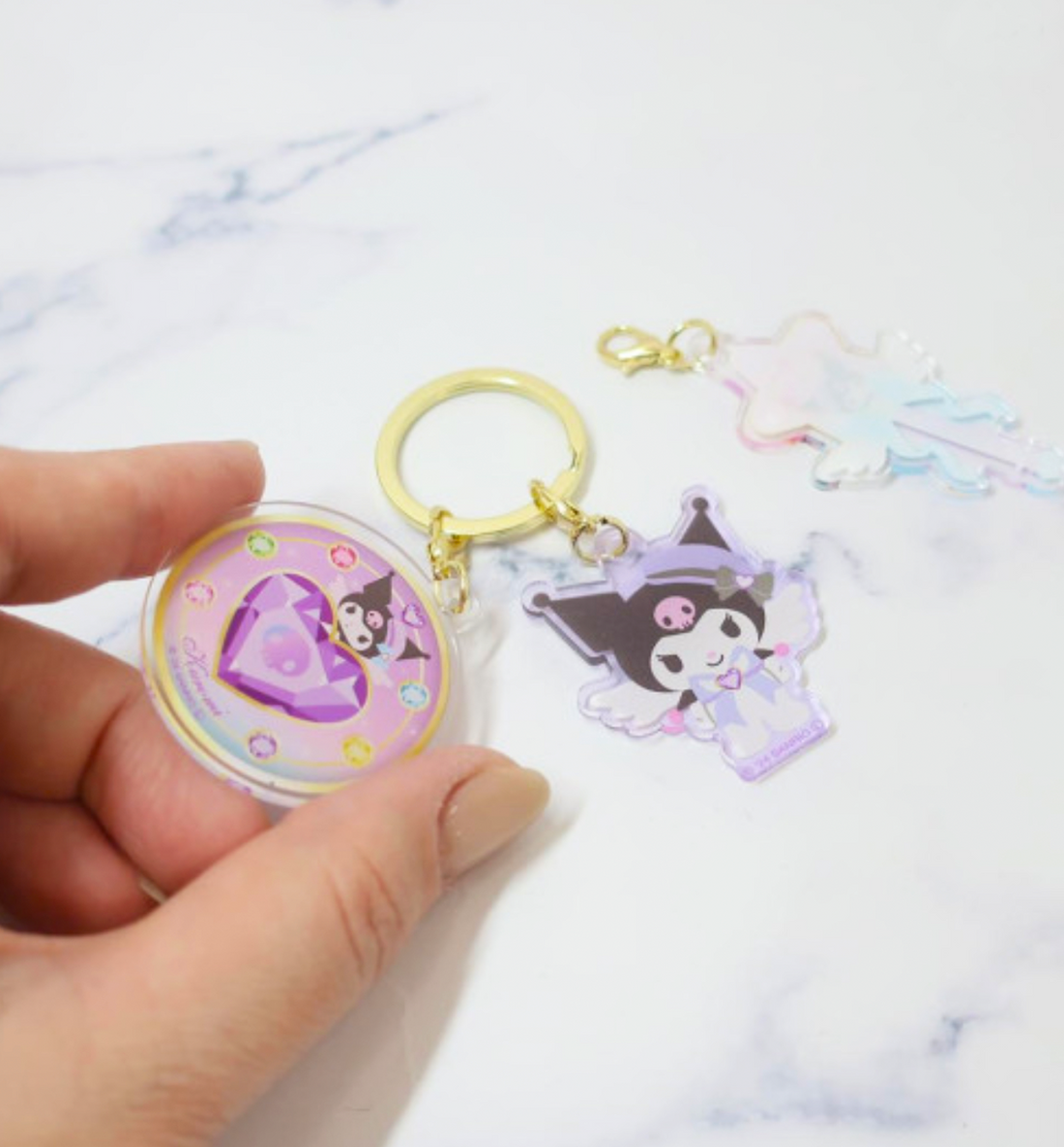 [JAPAN] Sanrio Magical Jewelry Keyring 3 Charms [Kuromi]