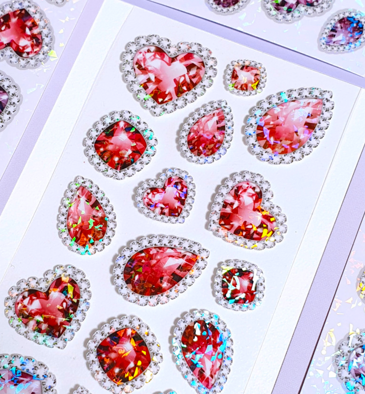 Colorful Crystal Seal Sticker [Red Purple]