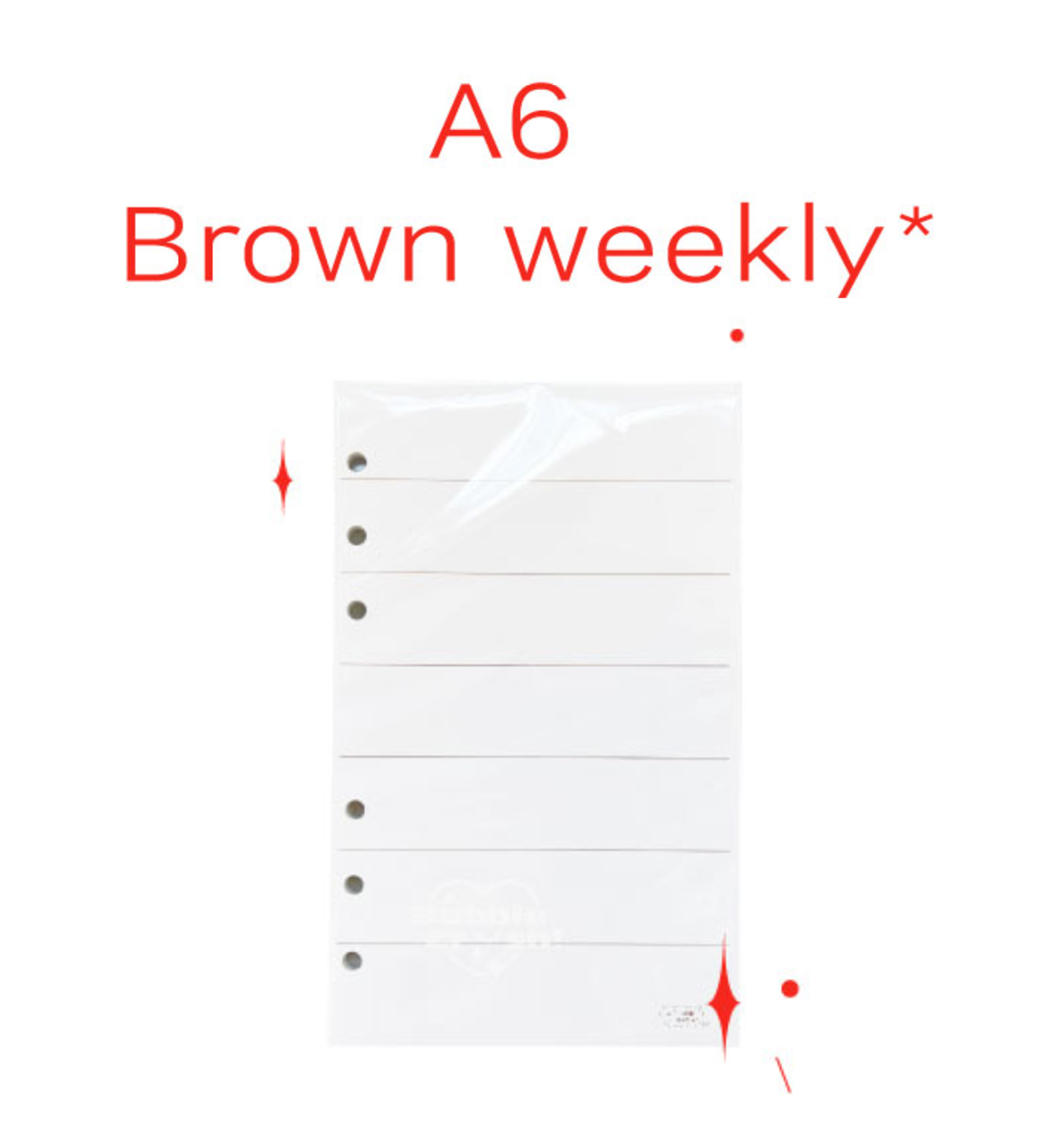 A6 Brown Weekly Paper Refill