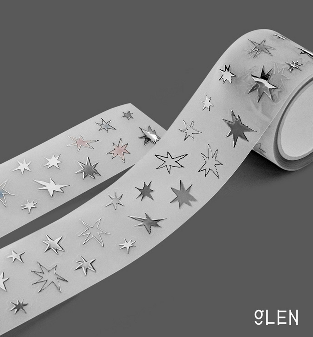 Star Piece 3D Silver Foil Kiss Cut Washi Tape