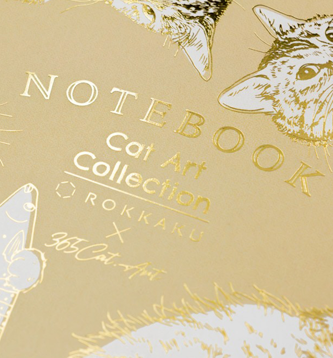 [Japan] ROKKAKU × Cat Art Collection Foil Stamped B6 Ring Notebook [Circle Design]