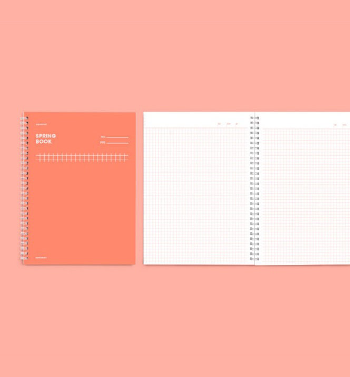 Spring Grid Notebook [Coral]