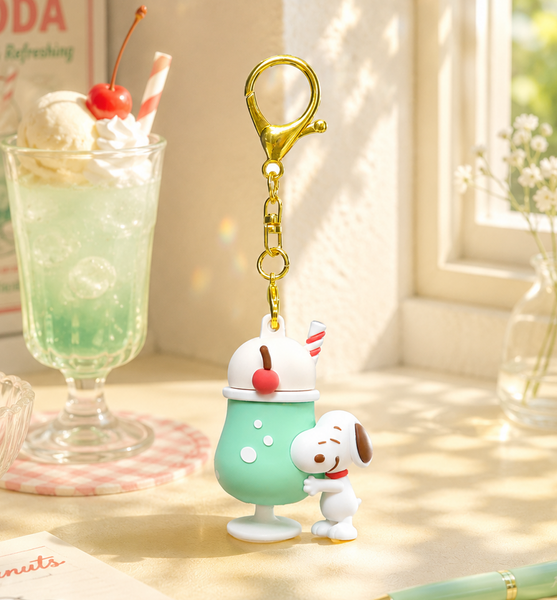 公*o様 PEANUTS 　スヌーピー　クリーム缶キーホルダー JAPAN] Peanuts Snoopy Cream Soda Keyring [Limited Edition]