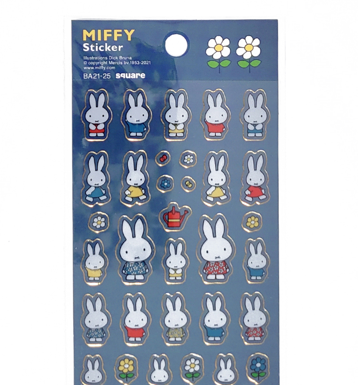 Miffy Sticker [Gold Foil - Navy]