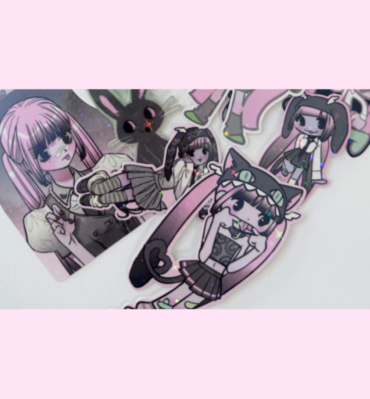 Rabbit & Cat Sticker Set