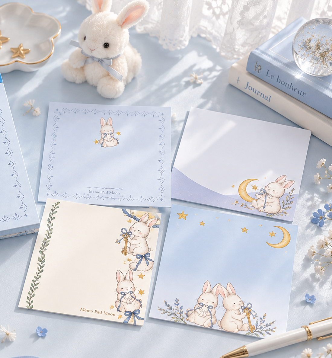 Clothes Pin x Miki Takei Memopad [Moon and Rabbit]