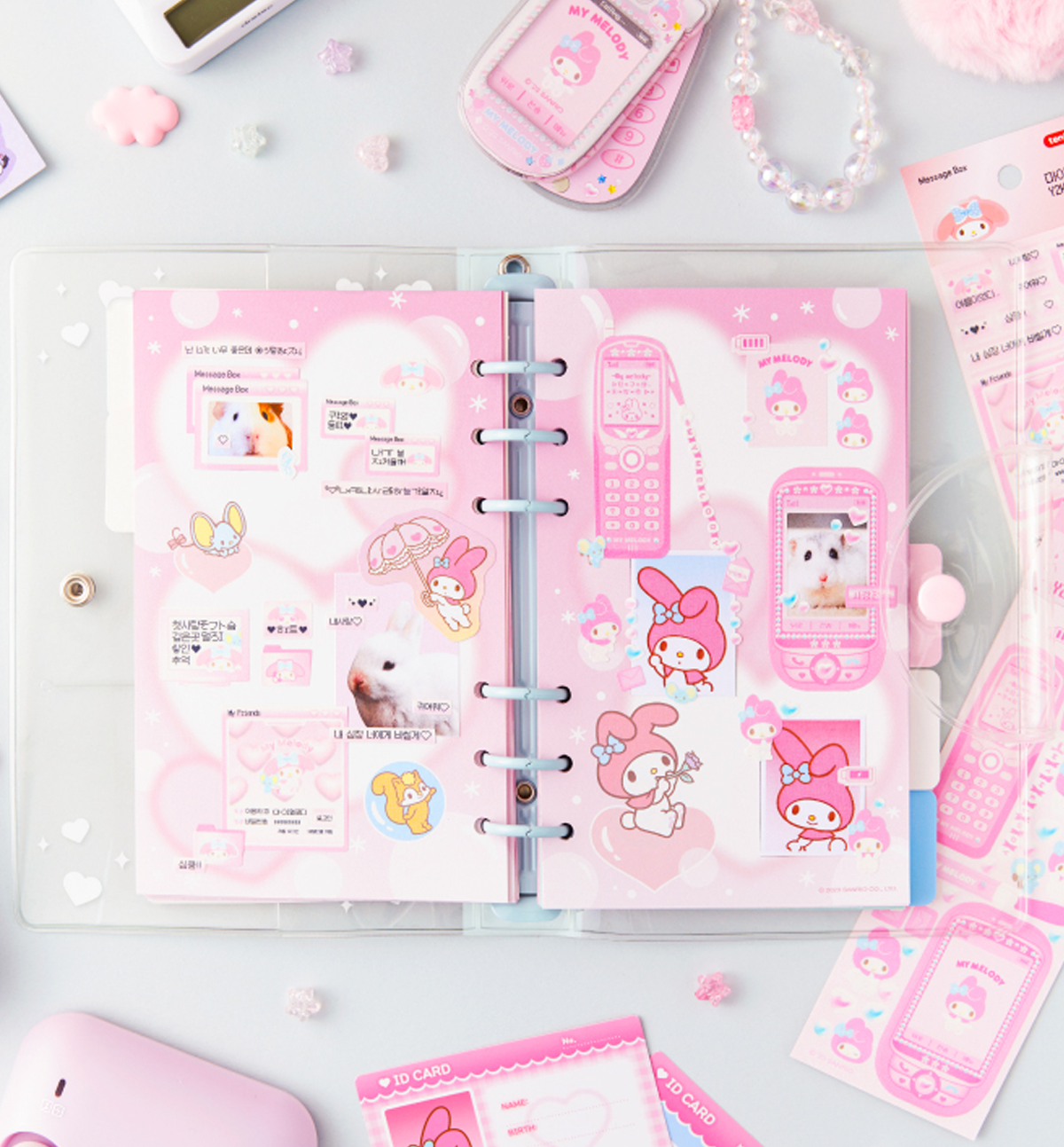 Hello Kitty Photocard Frame & Sticker Ver.2 [2D Retro Angel Pink]