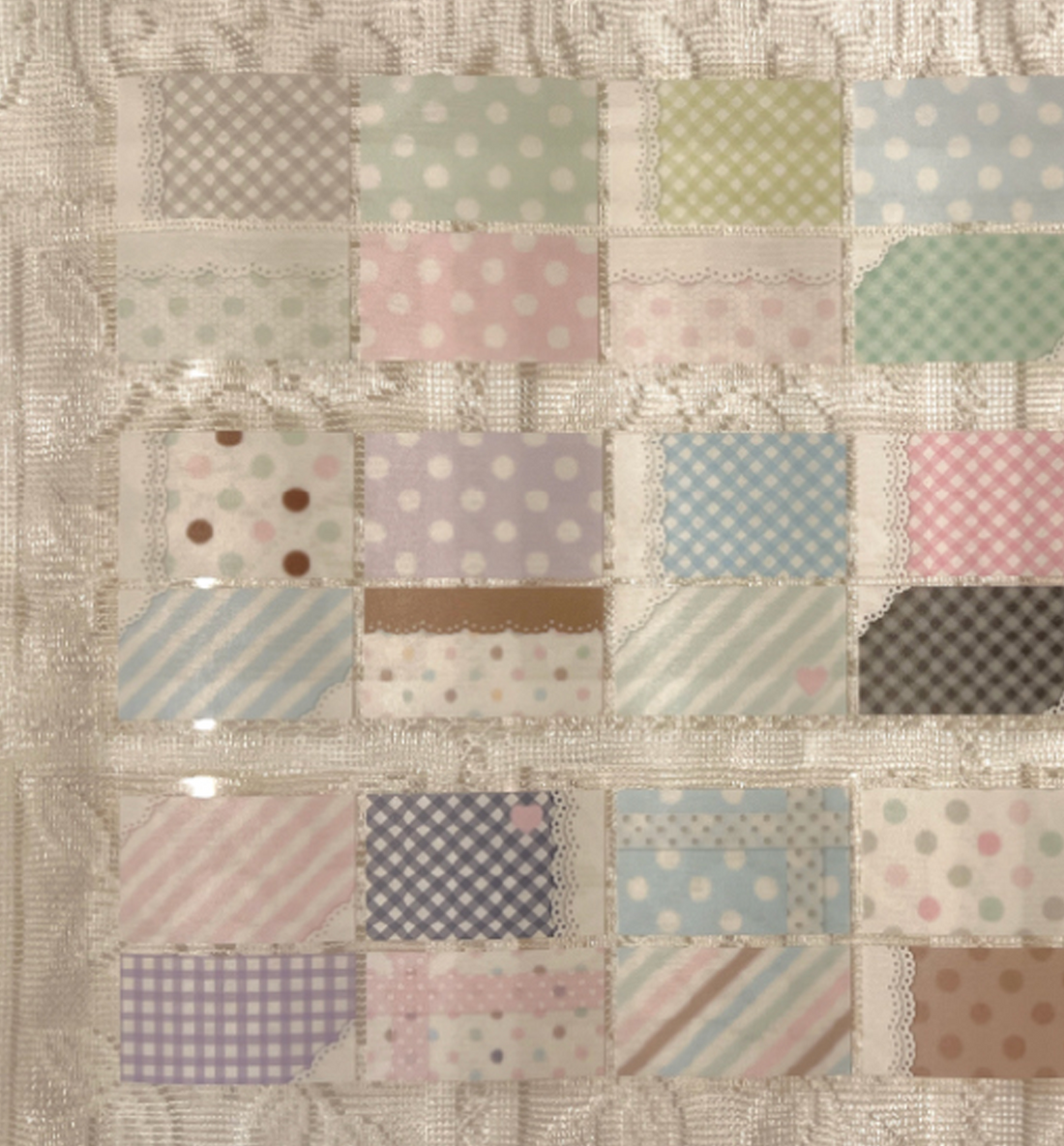 Big Pattern Block Kiss Cut Washi Tape Ver.1~3
