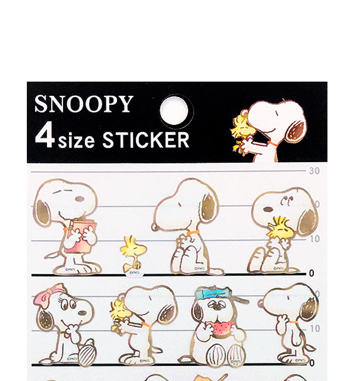 Snoopy 4 Size Sticker [Brown Line]