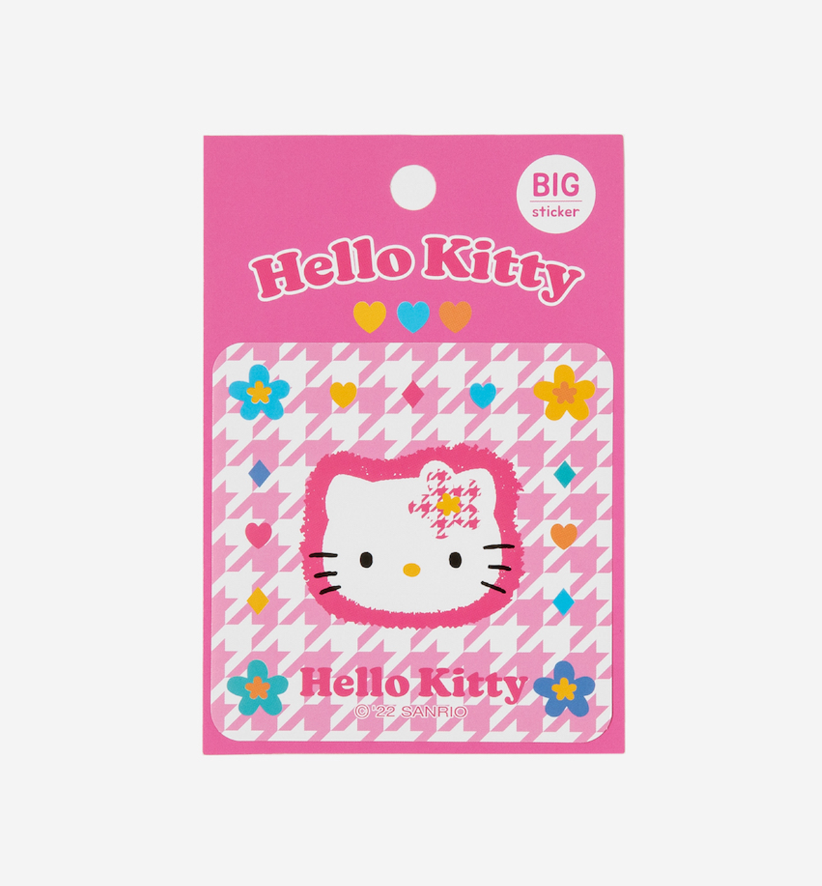 Hello Kitty Big Sticker [Check Flower Pink]