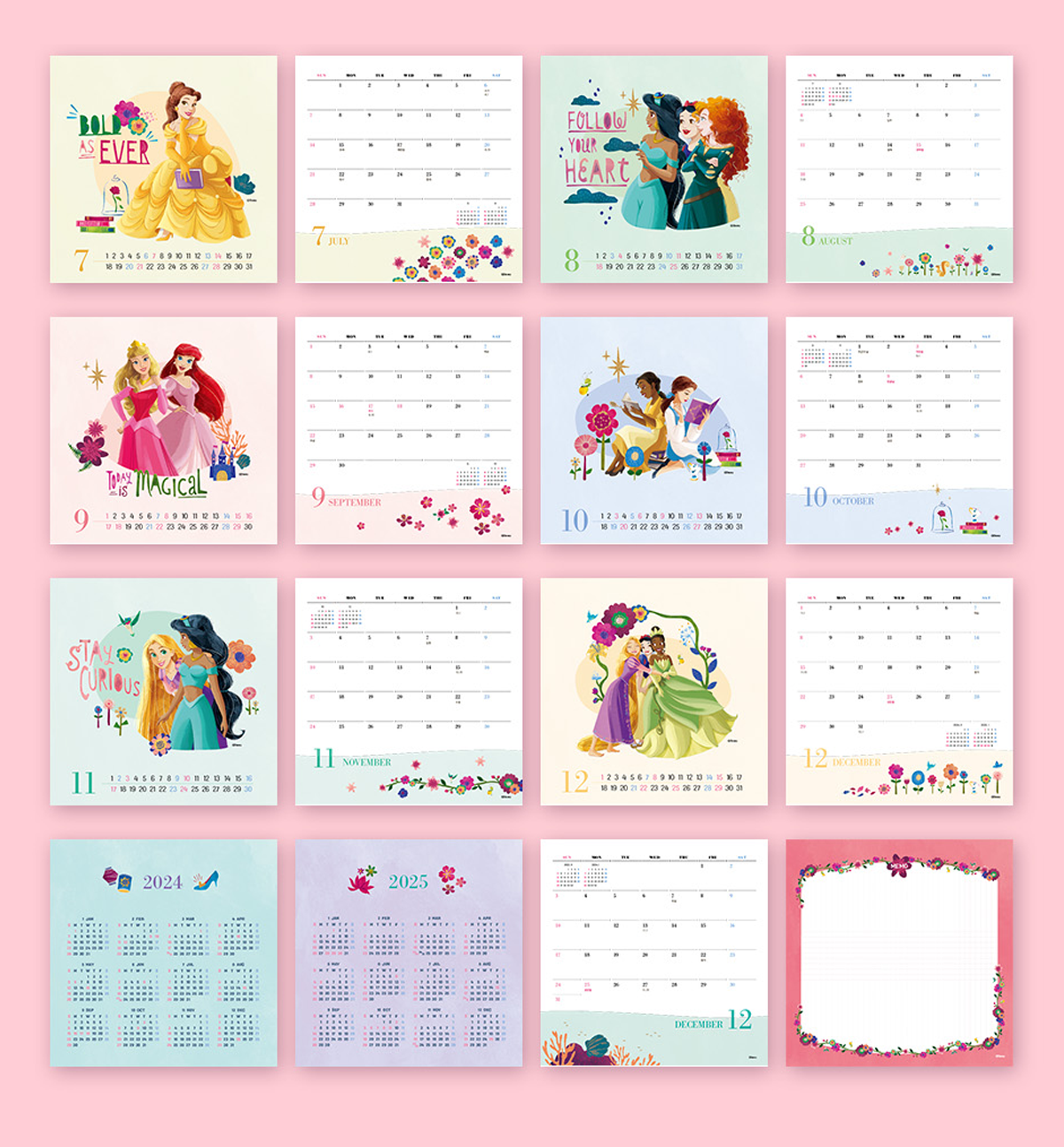 2024 Disney Princess Desk Calendar