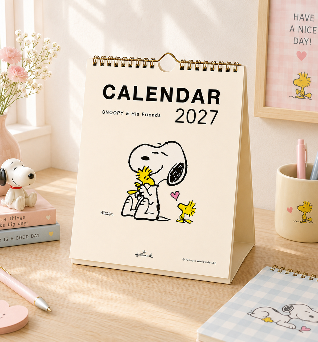 [JAPAN] 2027 Peanuts Snoopy Desk & Wall Calendar