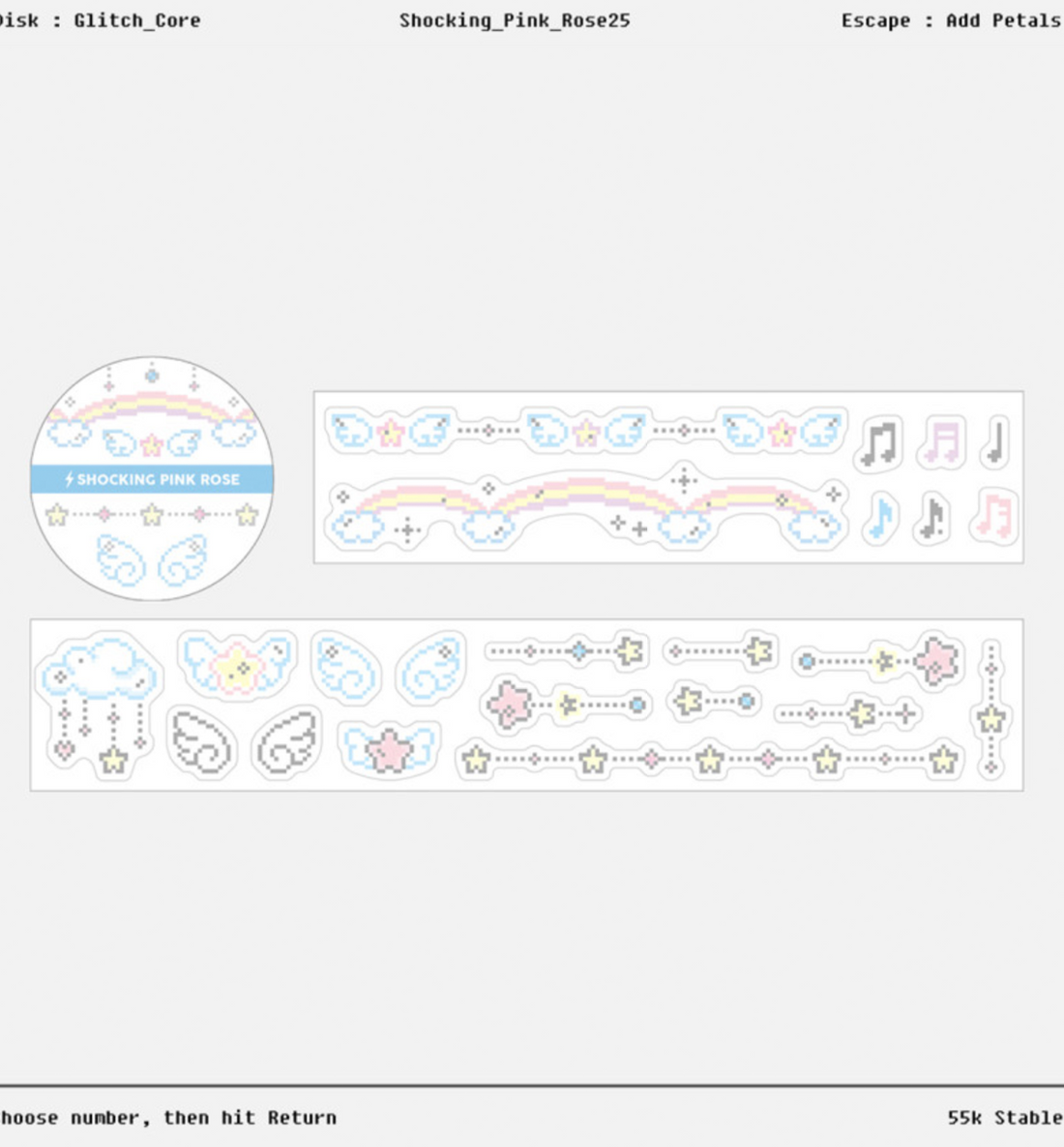 Cute Angel Pixel Kiss Cut Washi Tape
