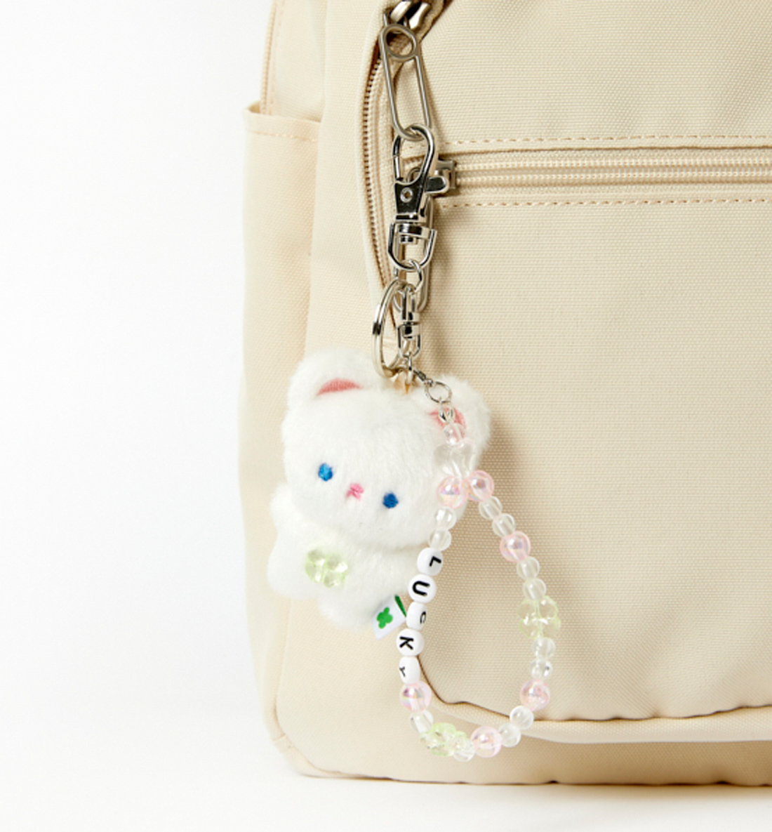 Lucky Clover Charm Cat Mini Keyring