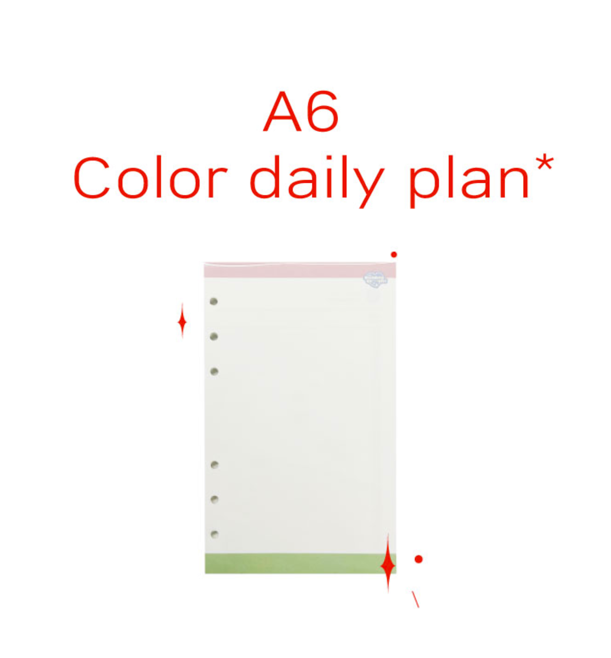 A6 Color Daily Plan Paper Refill
