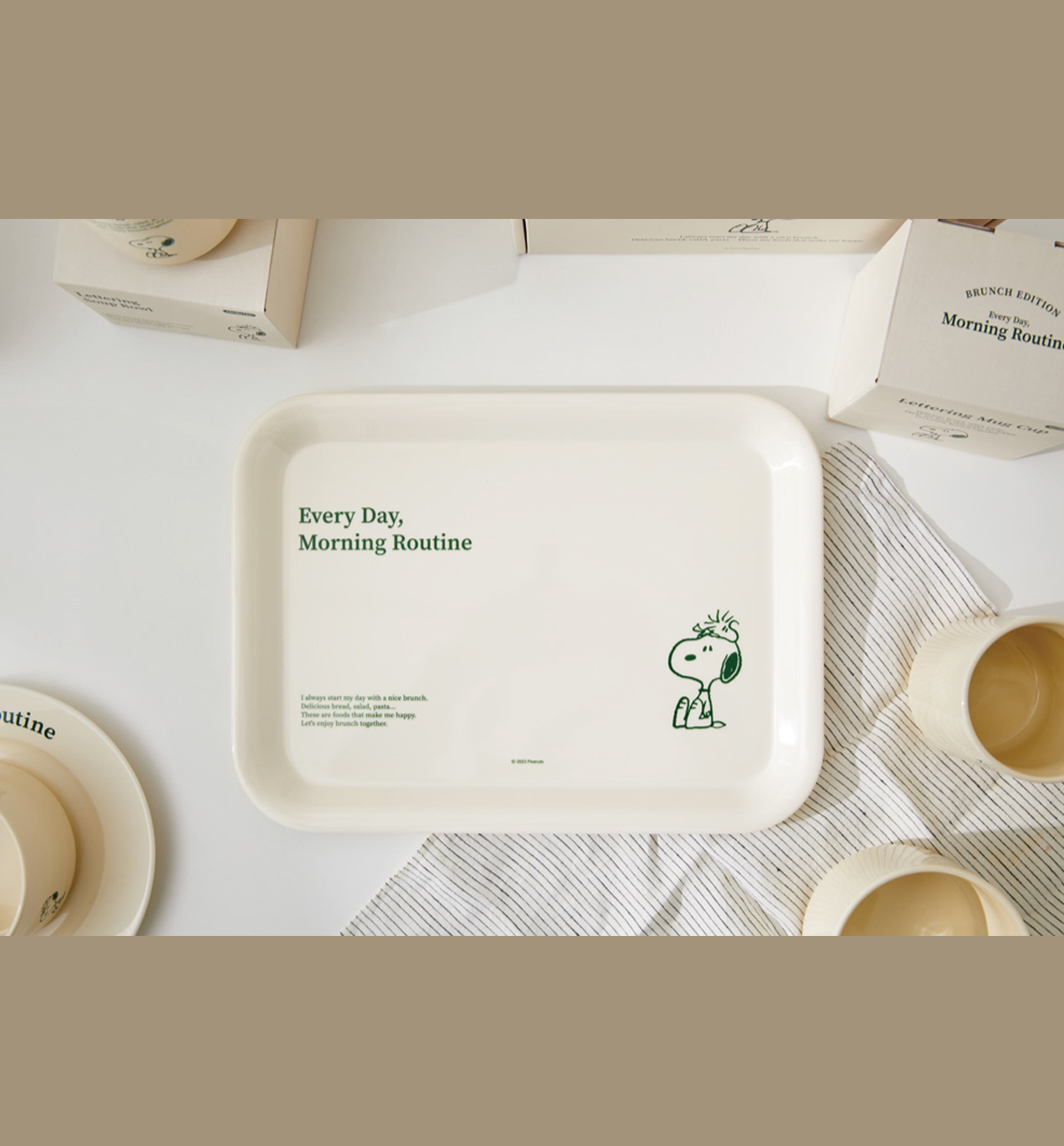 Peanuts Snoopy Tray Plate [Lettering Line]